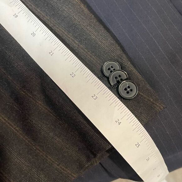 Ermenegildo Zegna Roma Cashmere Wool Black Brown 3-Button Blazer 48R Striped - Picture 12 of 15